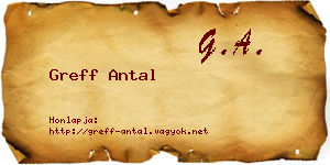 Greff Antal névjegykártya
